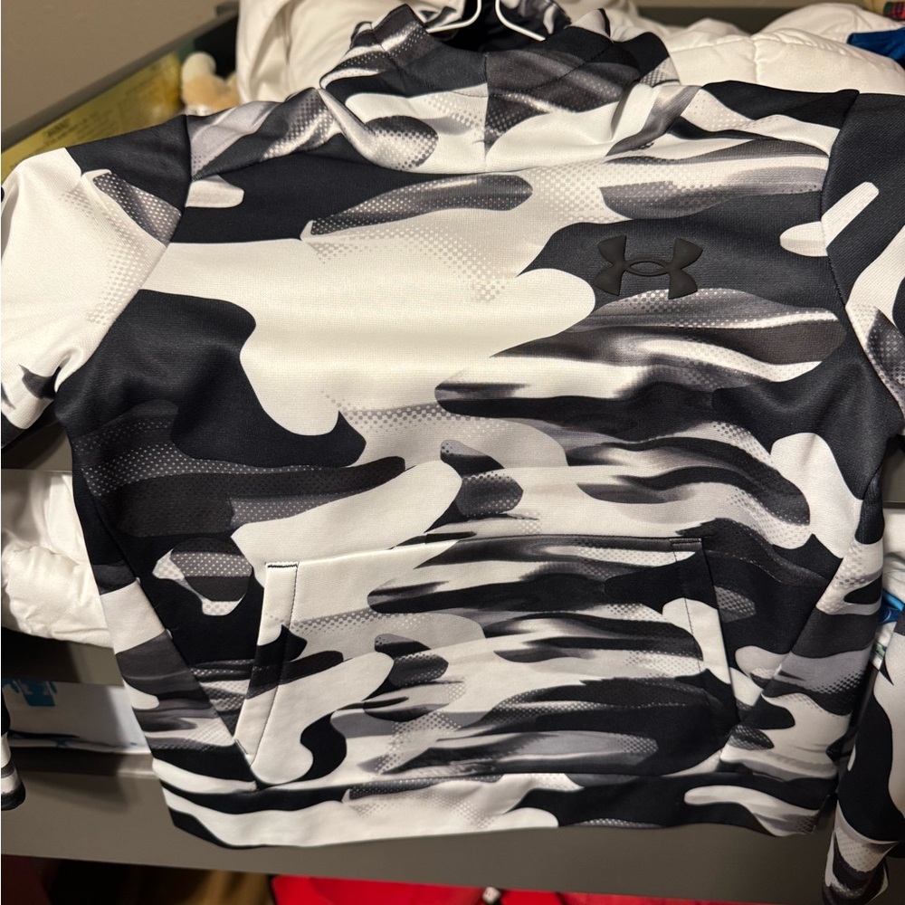 Boys Under Armour Black and Gray Hoodie-